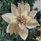 Glitter Poinsettia Christmas Tree Ornaments 10PCS,Artificial Poinsettia Flowers 6" Wide Xmas Tree Ornaments for Xmas Tree Wreaths Garland Wedding Decorations for the Holiday Season (Gold)
